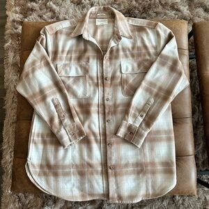 Abercrombie & Fitch Soft Beige Plaid Shirt